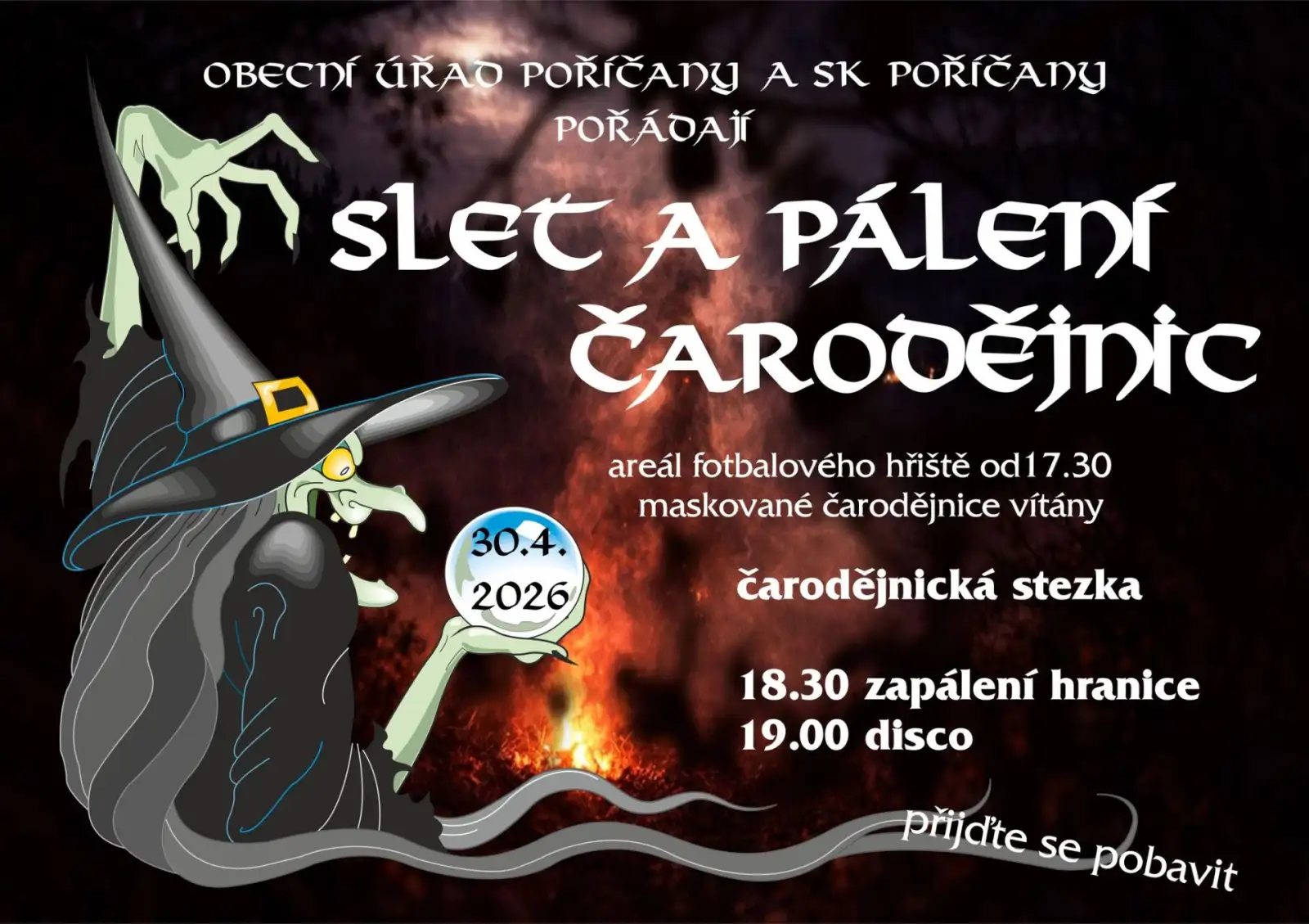 ČARODĚJNICE 30.4.2026 na hřišti