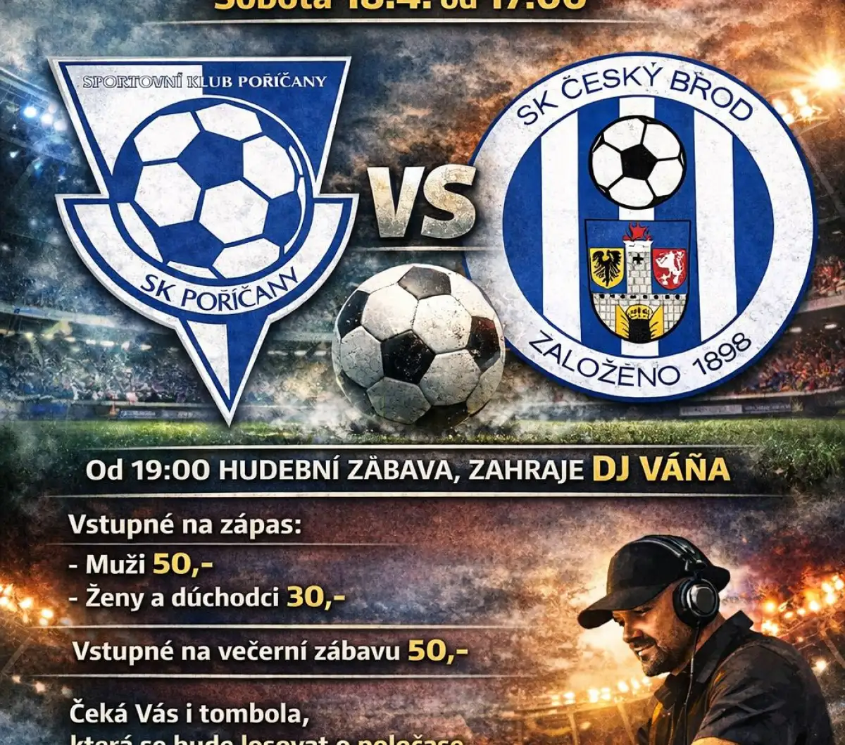 Sobotní DERBY Áčka vs. Č.Brodu  18.4. od 17 hodin !!!!
