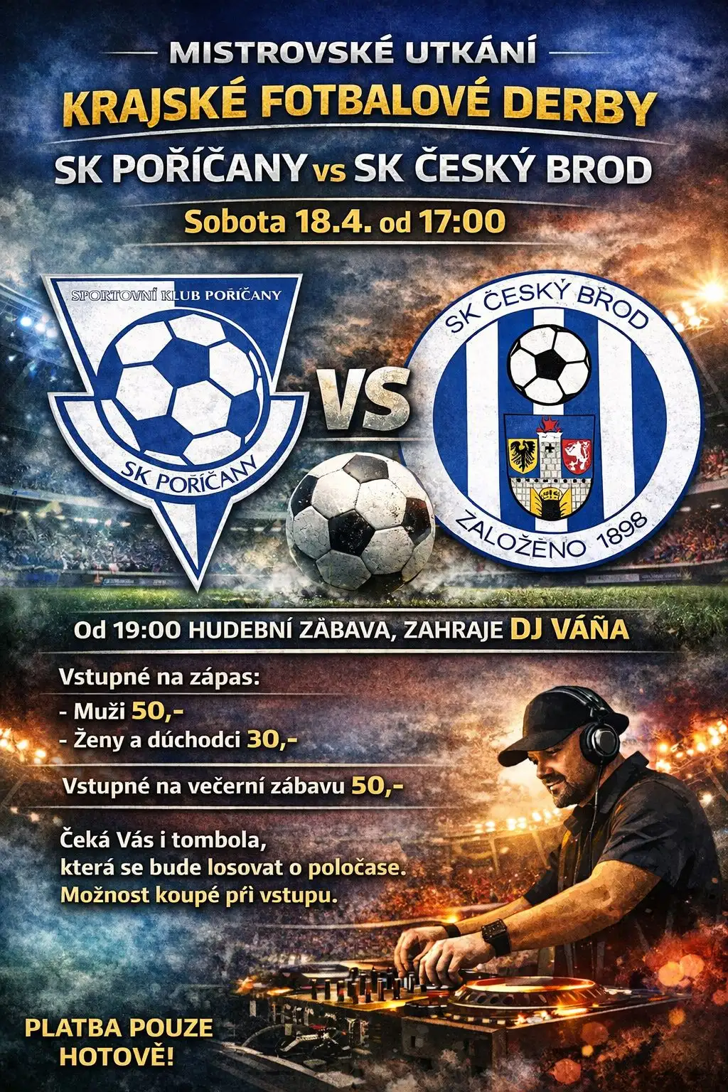 Sobotní DERBY Áčka vs. Č.Brodu  18.4. od 17 hodin !!!!